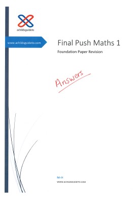Answers to help Foundation Students to achieve.  Booklet 1